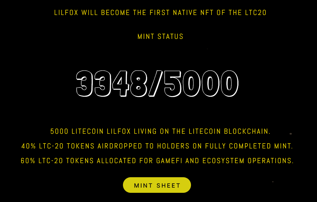 LilFoxNft's tweet photo. We have currently minted 3348 NFTs, with 1652 NFTs remaining. https://t.co/UwKRlNlIaS