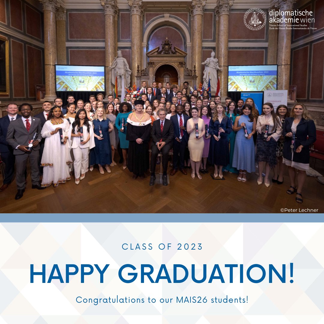 DA_vienna's tweet photo. 🎓🎈May your cap fly as high as your dreams. #MAIS26
#diplomacymatters https://t.co/ERj3QPuggJ