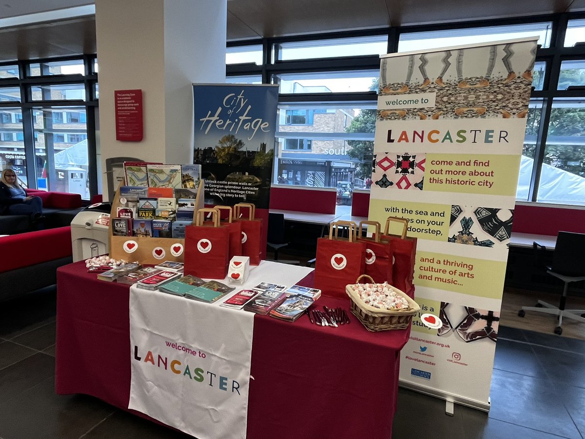 All set up and ready to welcome students and their parents to the @LancasterUni Open Day and chat with them about why Lancaster is such a great place to live, work and study! @Lancaster_BID #lovelancaster