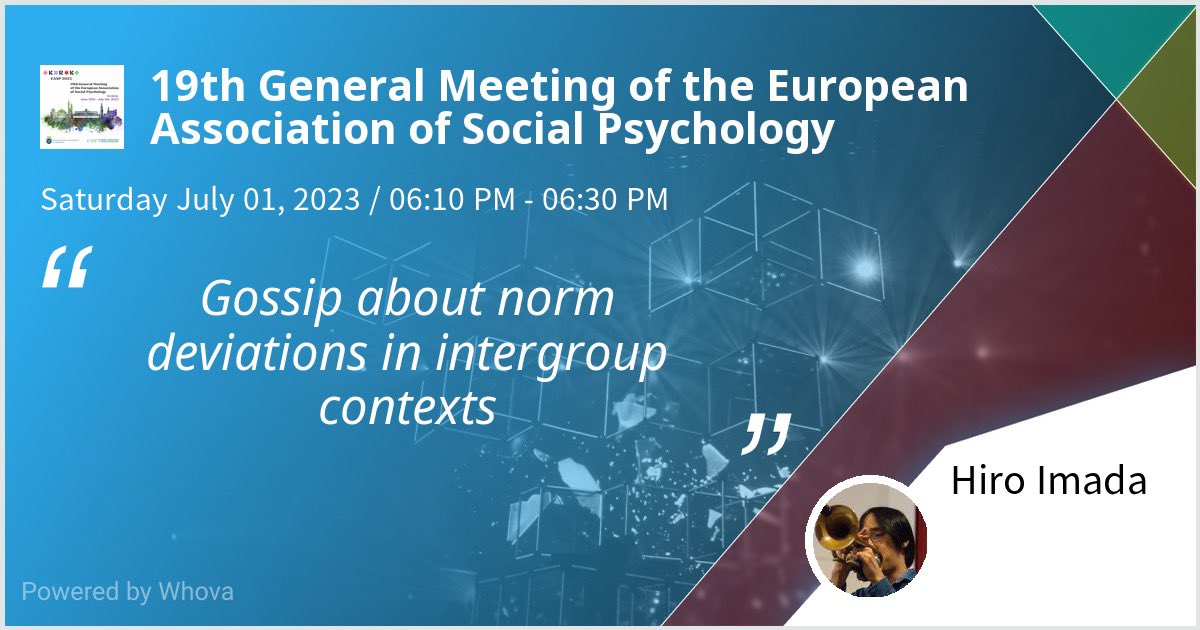 I’ll be speaking about intergroup gossip today as part of “the functions of gossip” symposium organised by <a href="/TDoresCruz/">Terence Dores Cruz</a>. Honoured to be lined up with great speakers …!!!

Come join us in Room 5, from 17:30 to 19:10! 

#easp2023krk