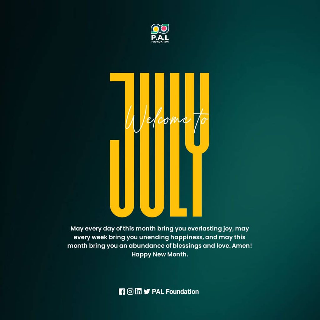salove_foundatn's tweet photo. Happy New Month😍🥹 Have a blessed July! We wish you nothing less than God’s best in the second half of this year😍
How was the first half of the year?
What practical steps have you decided to take in the second half of the year?🤗
Tell us 👇🥹
#July
#love
#peace
#palfoundation https://t.co/2hBhLC6ctE