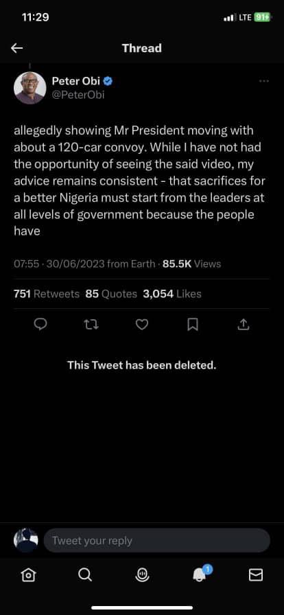 cbngov_akin1's tweet photo. BREAKING

Immediately Peter Obi saw his own convoy, he deleted the Usless tweet against PRESIDENT TINUBU....

When Obingos complain about PBAT's convoy, don't argue; just show them this video of Peter IPOB Obingo convoy in his home state

Imagine an ordinary citizen using this long convoy and not even President ooo 

Igbo kwenu l chioma l shege l inec l LP l dammy l yoruba ronu l kcee l ondo l ndidi l abia l ijebu l lekki l Festus l 1st of July l cook l