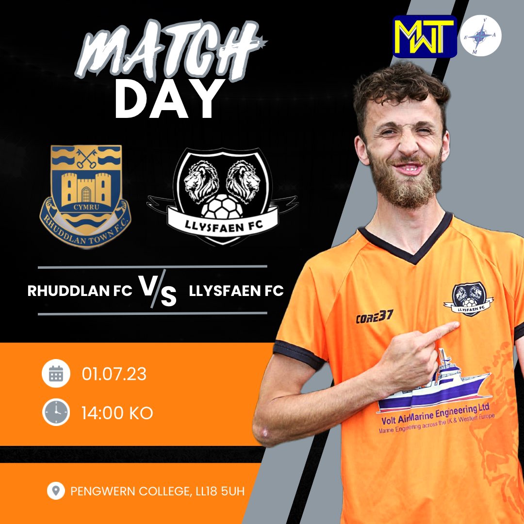 LlysfaenFC (@llysfaenfc) on Twitter photo Match Day! 🟠⚫️
🆚 <a href="/FcRhuddlan/">Rhuddlan Town FC 🏴</a>
🕑 14:00 KO
🏟️ Pengwern College
Top Sponsor - MWT Civil Engineering
Kit Sponsor - Volt Air Marine Engineering LTD
#LLTID🧡🖤 Match Day! 🟠⚫️
🆚 <a href="/FcRhuddlan/">Rhuddlan Town FC 🏴</a>
🕑 14:00 KO
🏟️ Pengwern College
Top Sponsor - MWT Civil Engineering
Kit Sponsor - Volt Air Marine Engineering LTD
#LLTID🧡🖤