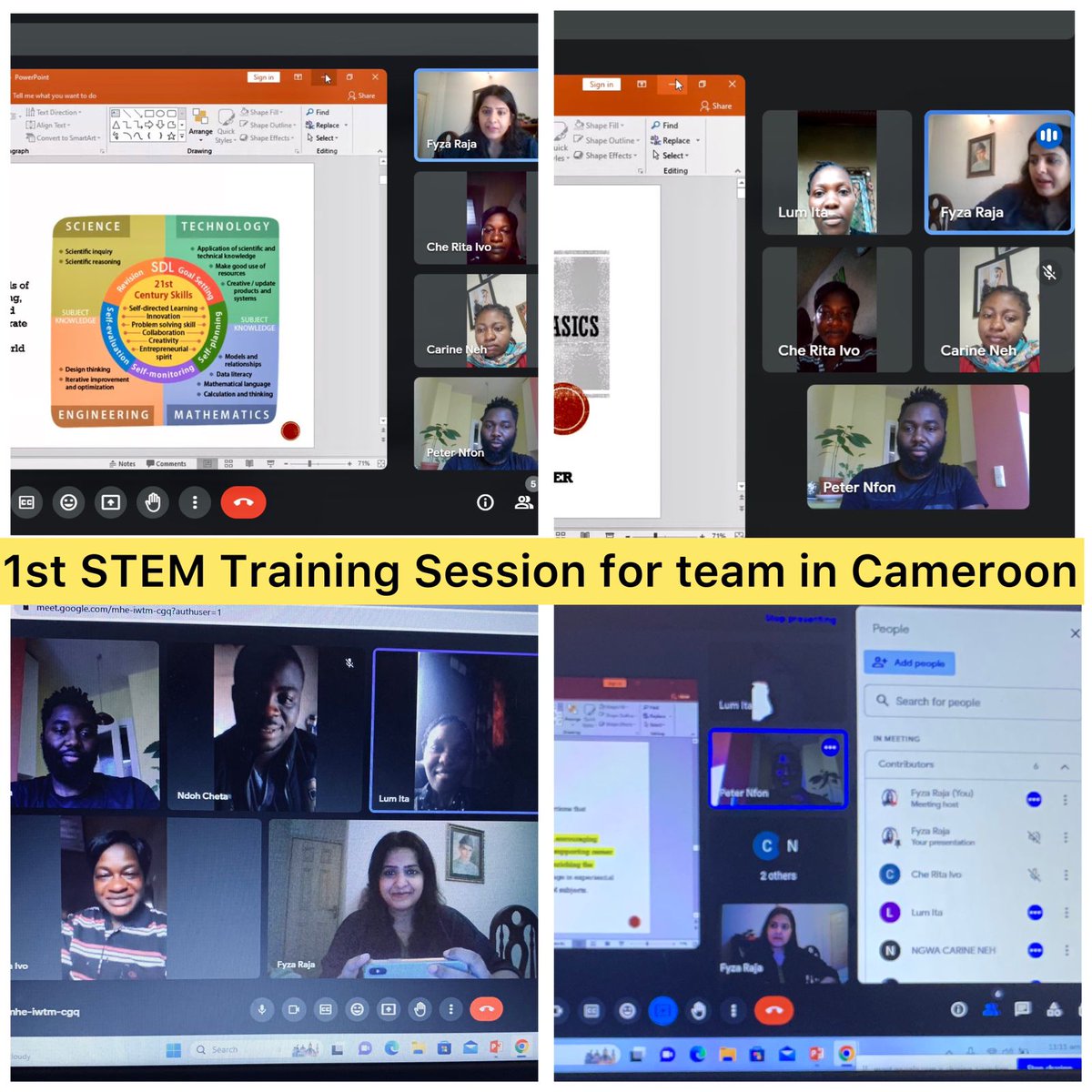 empowerherbyfiz's tweet photo. Today, I conducted an Online Training Session for team at @h_STEMpathfinders, a project of @saafrika_ coordinated by Peter Nfon.

Highlights:
Key fundamentals &amp; core components of STEM education
Importance of interdisciplinary learning
Role of a STEM center 

@stemdotorg #stemed https://t.co/vHspP2fUFC