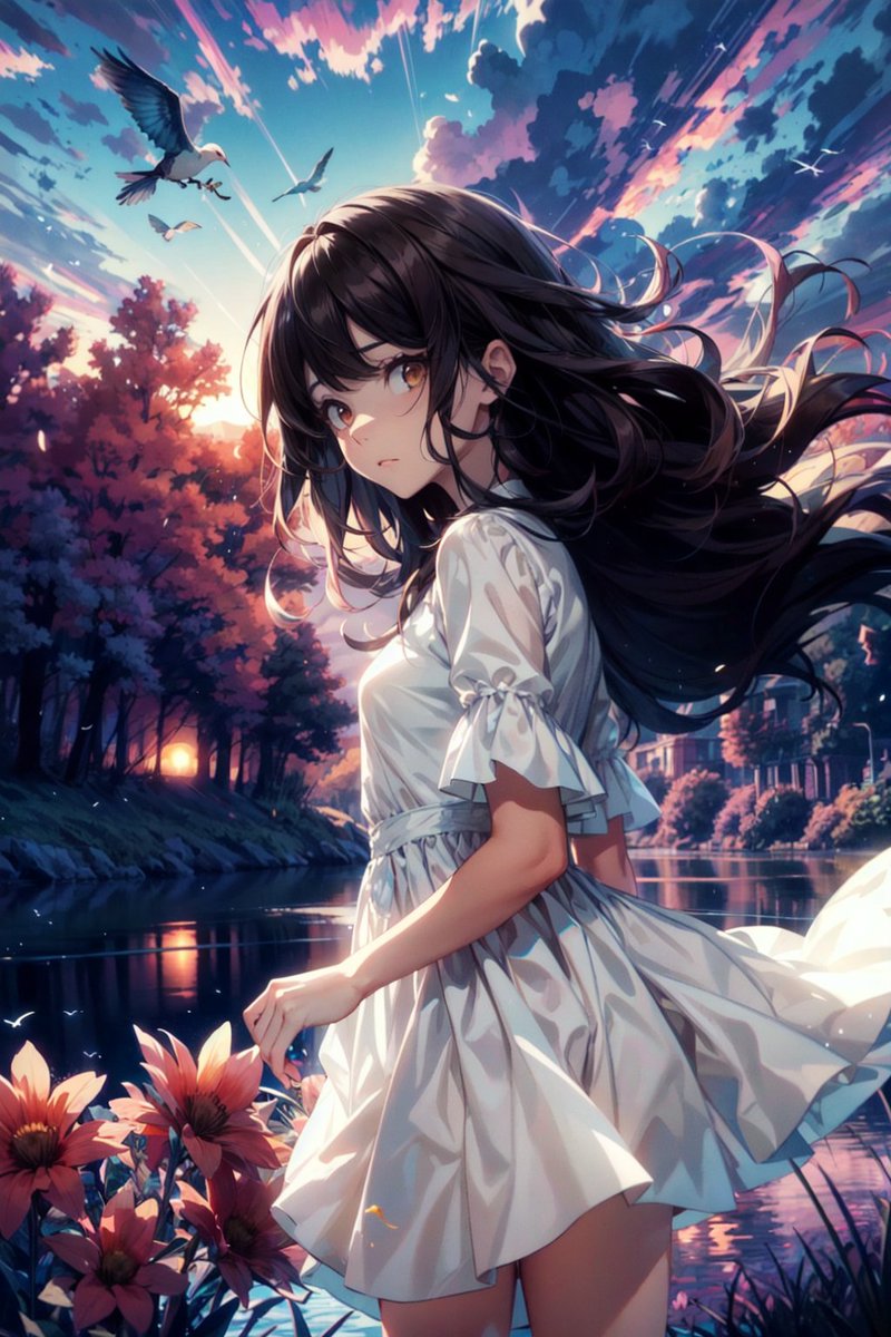 akito_ira's tweet photo. "夕暮れの魔法が彩る、少女の幻想的な煌めき。"

#AIart #AIイラスト https://t.co/E5eVC7pjEA