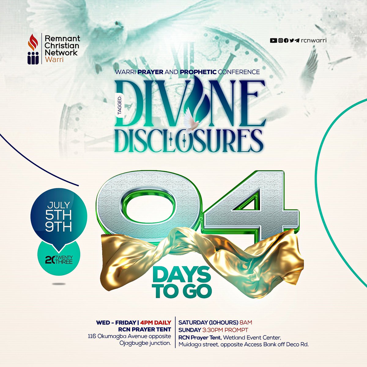 RcnWarri's tweet photo. We ply our hearts to receive marching orders from the Lord.

Join Us for Warri Prayer &amp; Prophetic Conference.

#RCNWarri
#WPPC
#DivineDisclosures
#EvangKesienaEsiri
#RevAustinUkporhe
#MinTheophilusSunday https://t.co/m1AUznotDj