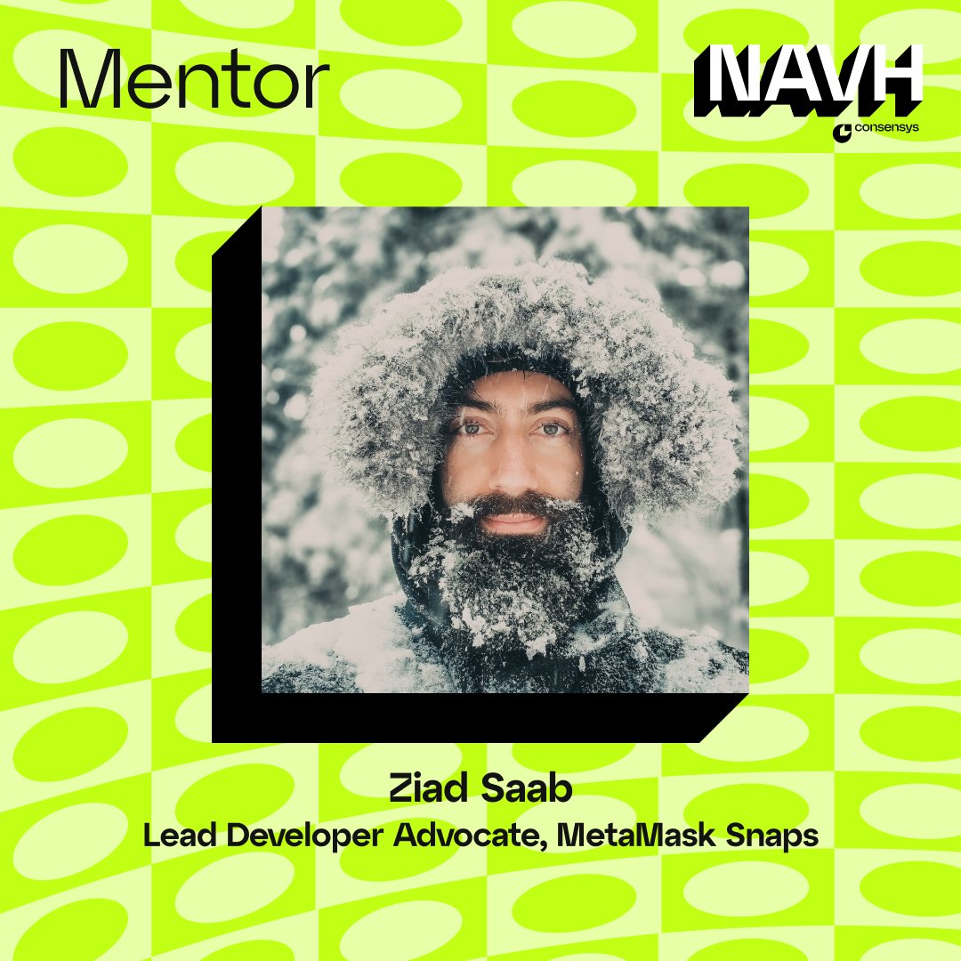Ziad Saab (@ziadmtl) on Twitter photo I'm thrilled to announce that I'll be mentoring at Not Another Virtual Hackathon (NAVH), presented by <a href="/Consensys/">Consensys.eth</a> from 6 July to 6 September 2023 🔥
Kick off is on 6 July @ 9:45AM ET 🚀
RSVP: go.navhackathon.consensys.io/mentors
Opening ceremony: youtu.be/QbF9HCD_UUI I'm thrilled to announce that I'll be mentoring at Not Another Virtual Hackathon (NAVH), presented by <a href="/Consensys/">Consensys.eth</a> from 6 July to 6 September 2023 🔥
Kick off is on 6 July @ 9:45AM ET 🚀
RSVP: go.navhackathon.consensys.io/mentors
Opening ceremony: youtu.be/QbF9HCD_UUI