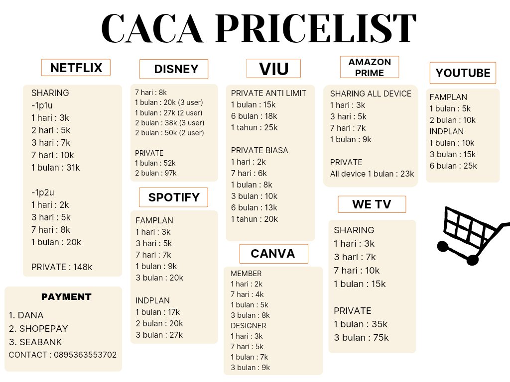 Help rt
Hallo lagi cari apk premium bisa langsung order di aku yaa. Bisa dm akun ini atau akun <a href="/cacastatic/">pio• fast resp di wa</a> atau order ke Wa.me/+62895363553702

[Netflix, Disney, Viu, Amazon prime, Youtube, Spotify, Canva, We TV]

#zonauang #zonajajan #zonaba #zonabu #apkpremium #zonaBU