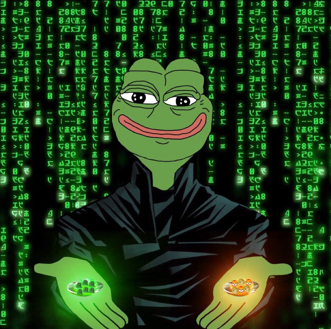 Which one will you take I choose #PEPE you will escape the matrix. With pepe