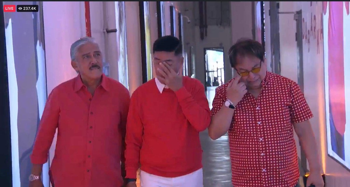 TV5manila's tweet photo. Pure emotions from the OGs of noontime shows. 🥺

WELCOME TO YOUR NEW HOME, TVJ! 

Panoorin ang pagbabalik ng #TVJ at #LegitDabarkads sa TV5 Philippines YouTube Channel: https://t.co/LL6HqGWVOK 📲

#TVJonTV5 #TVJMediaQuest #IBAngSayaPagSamaSama https://t.co/zC0O0BcY6w