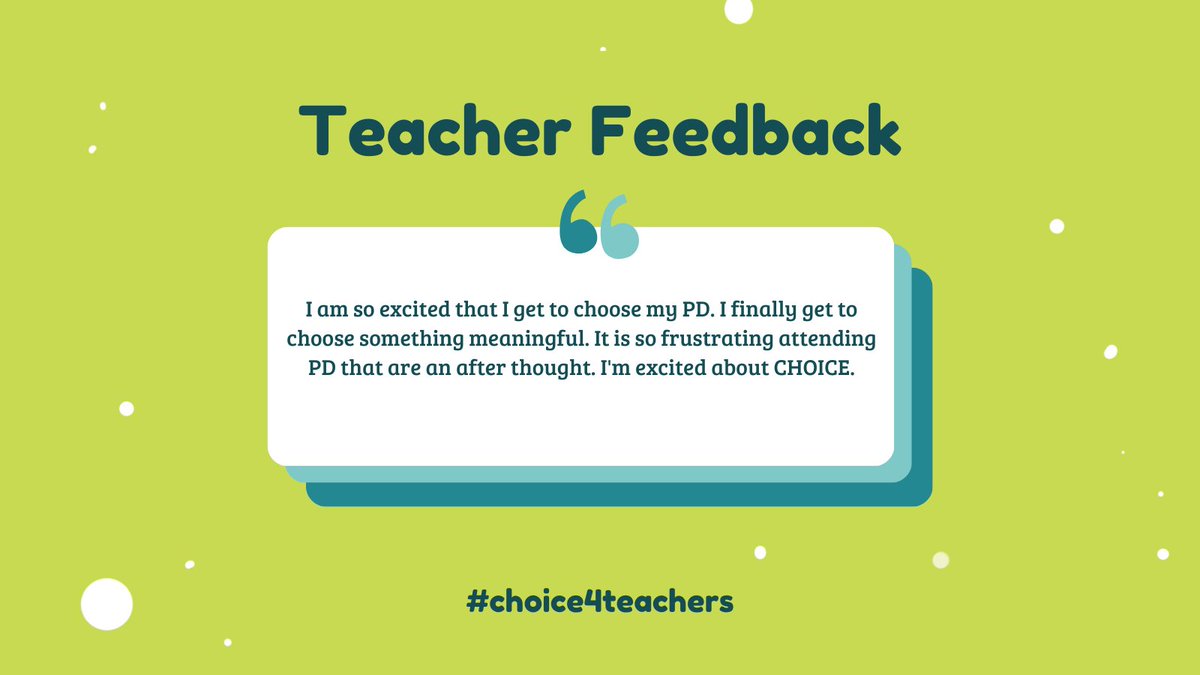 In a recent survey, 59% of teachers found content-related PD opportunities useful, fewer than half found PD on non-content-related areas useful, and only 27% of teachers rated the training they received on student discipline and classroom management as useful. #choice4teachers