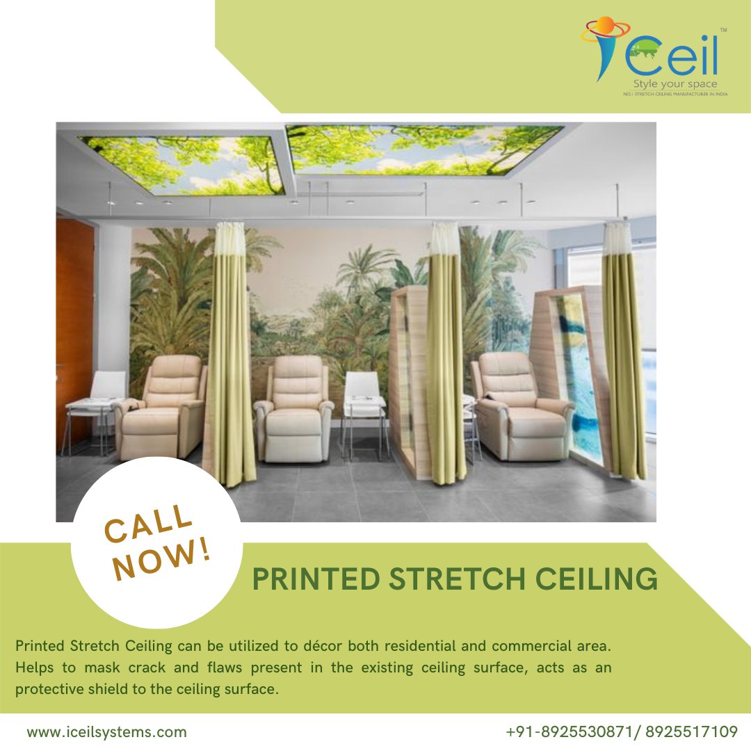 iceilsys's tweet image. #Printed Stretch Ceiling can be utilized to décor both residential and commercial area. Helps to mask crack and flaws present in the existing ceiling surface, acts as an protective shield to the ceiling surface. - iceilsystems.com
#stretchceilingdrywall
#stretchceilingusa