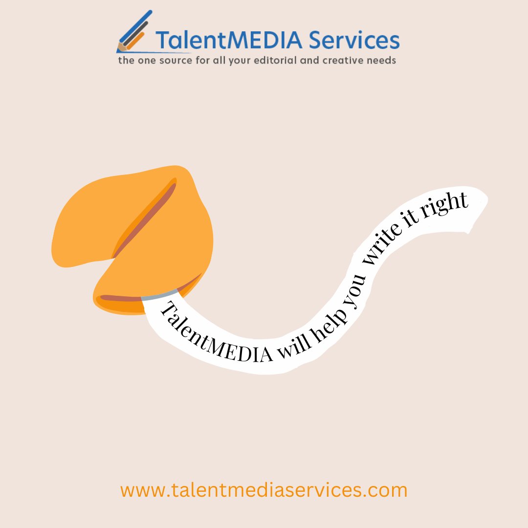 TalentMedia4's tweet photo. Best fortune ever - TalentMEDIA will help you write it right. It's not just good fortune, it's a smart business move! Hire us for all your editorial and creative publishing needs. Contact us today. 
#editing #graphicdesign #508compliance #publishingservices #editingservices https://t.co/ndqj9i8sn6