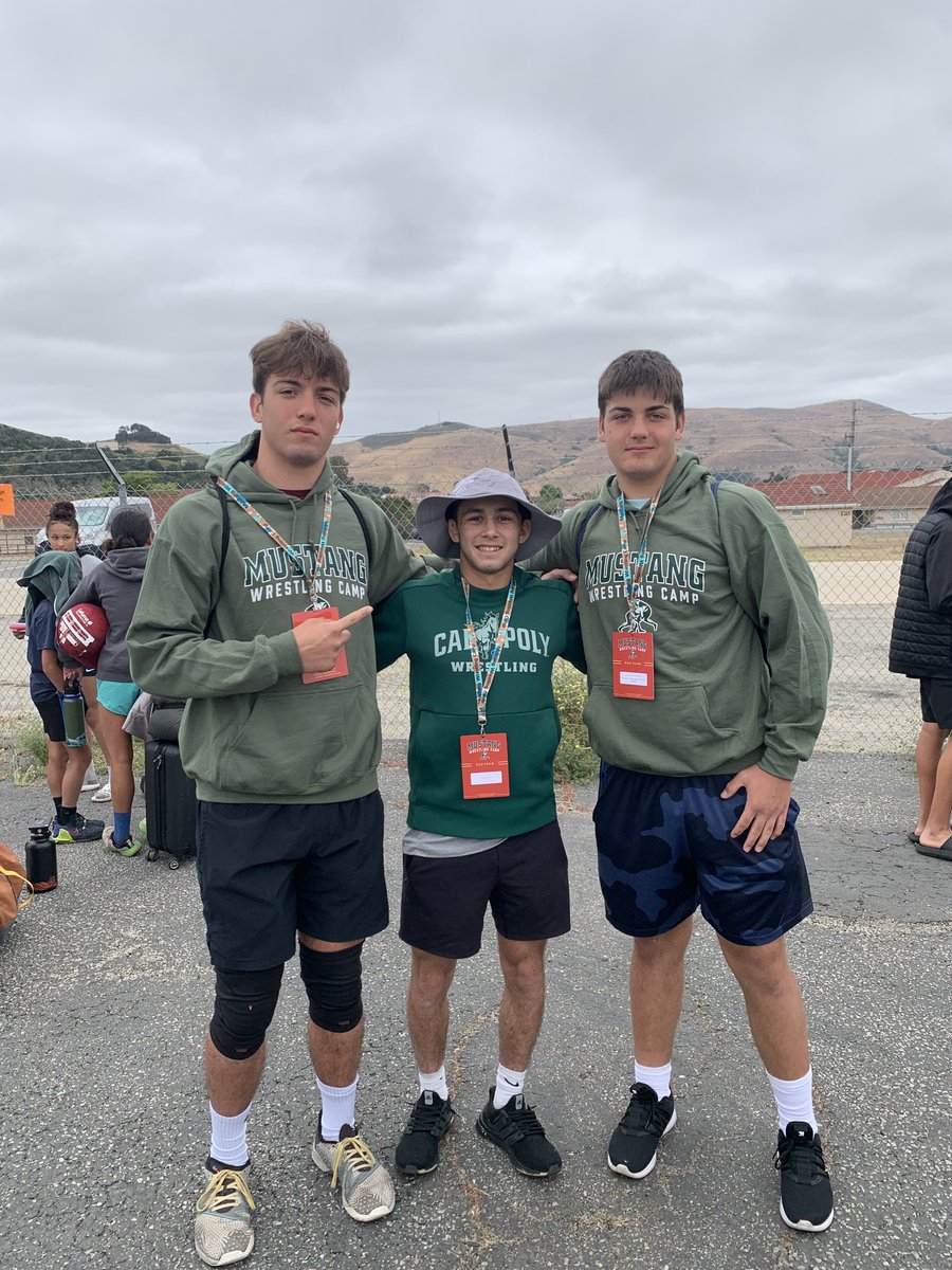 CMallingerSport's tweet photo. Had a great time at the @CalPolyWrestle camp in SLO. Learned so much from Coaches Sioredas and Chionuma, and the Cal Poly team. Can't wait to practice what we learned with my big brother @CMall_athlete. Thanks for a great camp. @JonSioredas @ChrisChionuma #ChewyTrained https://t.co/JJpSyK8a69