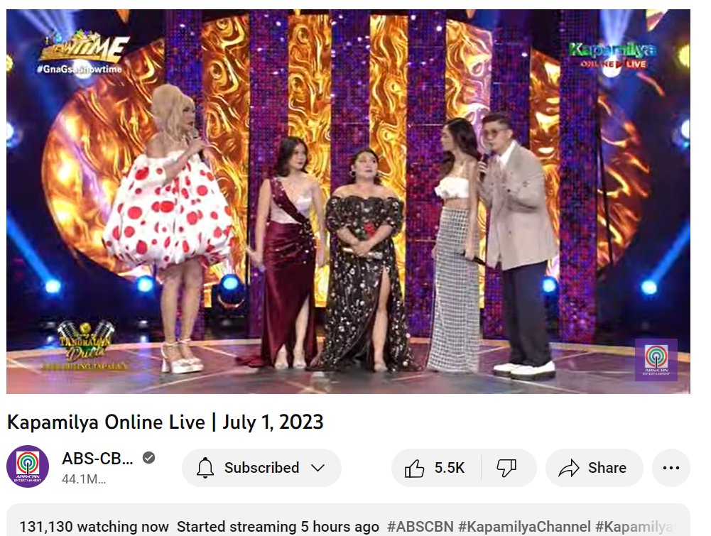JuanderfulVibe's tweet photo. @itsShowtimeNa currently at more than 131k live concurrent views on Kapamilya Online Live. #GnaGsaShowtime https://t.co/J2kI99VS2V
