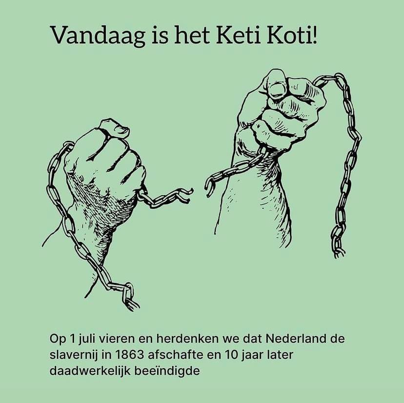 We staan stil bij de dag dat we officieel braken met een pijnlijk verleden. 

Wat D66 betreft krijgt Keti Koti een permanente plek in ons cultureel erfgoed en komt er een prominente dialoog over het Nederlandse slavernijverleden.

#ketikoti