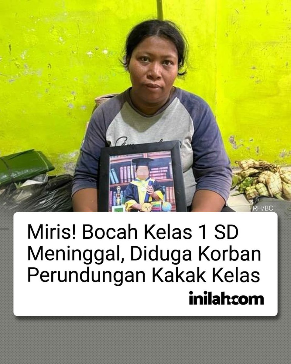 inilahdotcom's tweet photo. Duka menyelimuti keluarga seorang bocah kelas 1 SD di Medan, Sumatera Utara yang diduga meninggal karena perundungan yang dilakukan oleh kakak kelasnya.

Korban berinisial B (8) adalah anak pertama dalam keluarganya. Menurut keluarga, korban sempat mengaku dianiaya kakak kelas itu yang juga merupakan teman bermain di lingkungan tempat tinggalnya.

Pasca mendapatkan penganiayaan tersebut, Yusriani (ibu korban) mengungkapkan anaknya itu, sempat mengalami demam tinggi dan tidak mau lagi, pergi sekolah. B juga tidak mau makan dan minum serta terus mengeluh kesakitan diseluruh badannya. B juga mengalami sesak napas dan dilarikan ke rumah sakit. Tak lama di rumah sakit, B pun meninggal dunia.

Kapolsek Medan Kota, Kompol Selvin Trianingsih mengatakan pihaknya melakukan penyelidikan. Kasus ini, ditangani oleh Unit Perlindungan Prempuan dan Anak (PPA) Satuan Reserse Kriminal Polrestabes Medan.