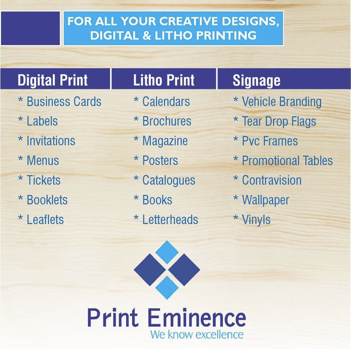Don’t forget to visit us for all your print requirements this July. Happy new month!