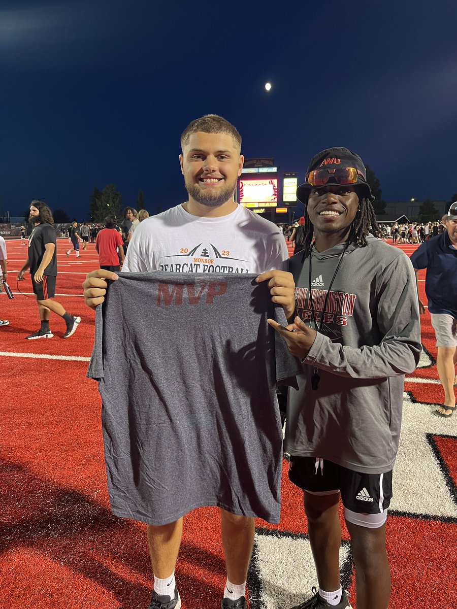 Very happy to have received camp QB MVP at this years team camp. Thank you to <a href="/CoachChapin/">Jim Chapin</a> and <a href="/CoachBestEWU/">Coach Aaron Best</a> for the opportunity and the great camp.