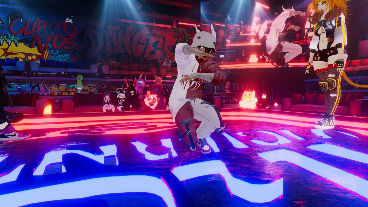 What a fucking night, experiencing my first dance competition with the best b-boys in VRC, and then experiencing Vigilante's Hideout for the first time, an open space for anyone to battle. 
This is one of the coolest things I've ever experienced in VRC. 
Congrats to <a href="/Gunnthor2/">Gunnthor</a>