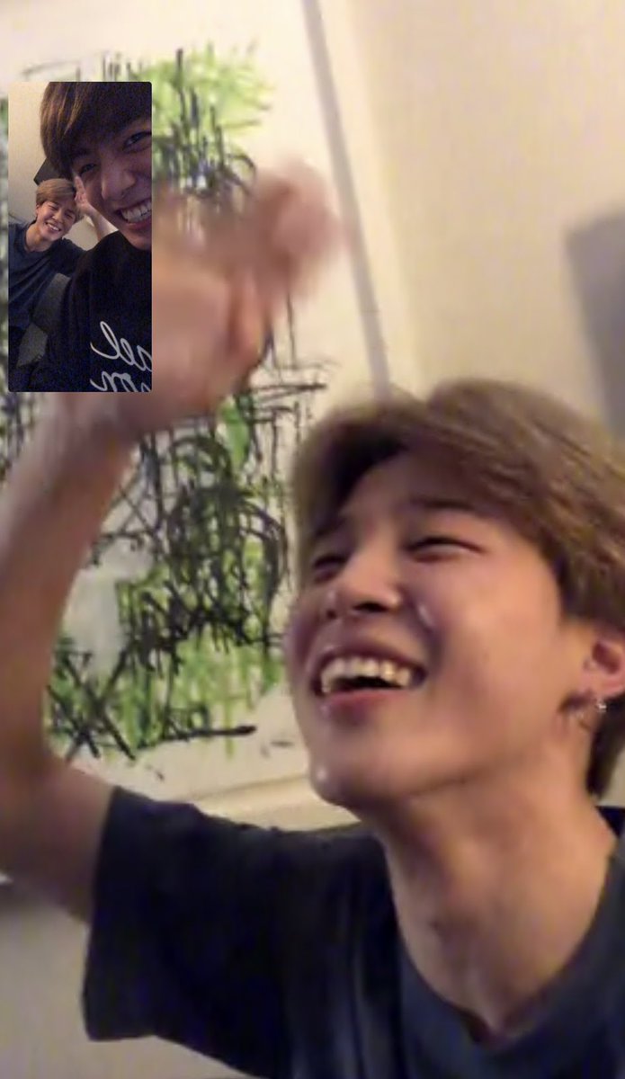 joon_lovebot's tweet photo. when Jimin and Jungkook posted pics of them video calling eachother with the biggest smiles on their faces and then revealed that they were just tipsy and sitting beside eachother ����😭 https://t.co/vdWUhkRbli