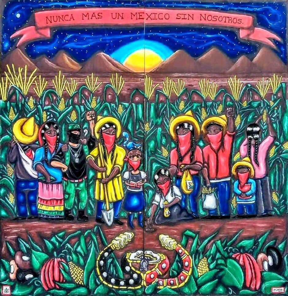VIM_Media's tweet photo. “Never again a Mexico without us” seen in Mexicali, Mexico. 🎨:Jorge Vindiola 🐌💦💥✊🏿#CNI #CIG #EZLN https://t.co/5dkXRFqkWZ