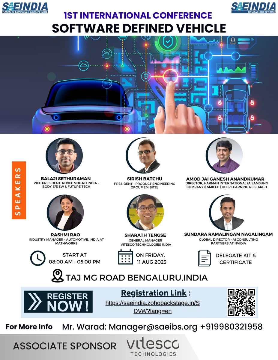 SaeindiaB's tweet photo. We are delighted to announce Vitesco Technologies as the #AssociateSponsor for the #softwaredefinedvehicle Conference.

For More Details: https://t.co/IzFapylThs

#internationalconference2023 #softwaredefinedvehicles #technology #cybersecurity #virtualization #adas #casestudy https://t.co/rqEbHTQspC