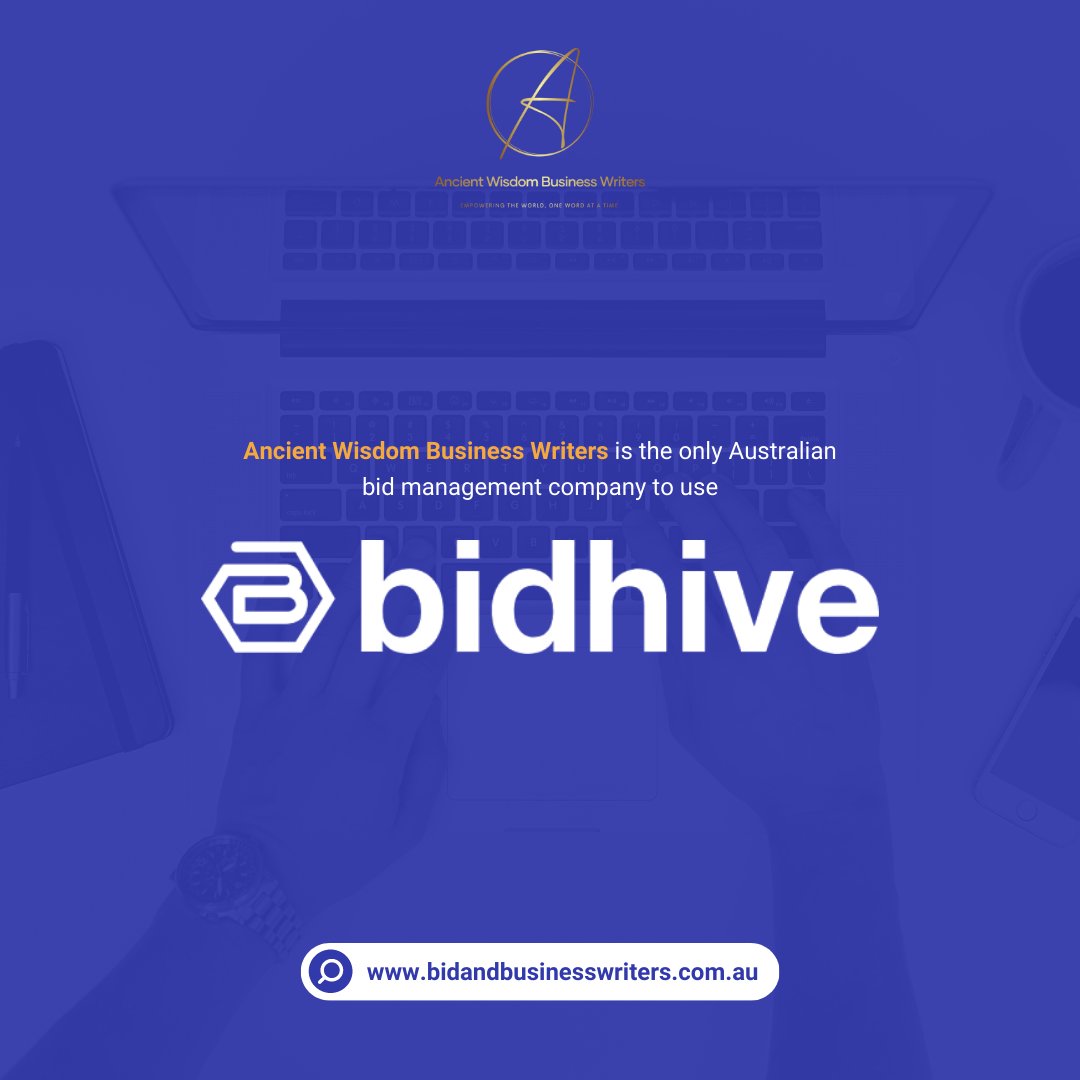 Ancient Wisdom Business Writers is the only Australian bid management company to use the leading bid management software, @bidhive – a single platform for all bid management. 💡

#ancientwisdom #businesswriters #awbw #bidhive #bid #tender #grants #bidmanagement