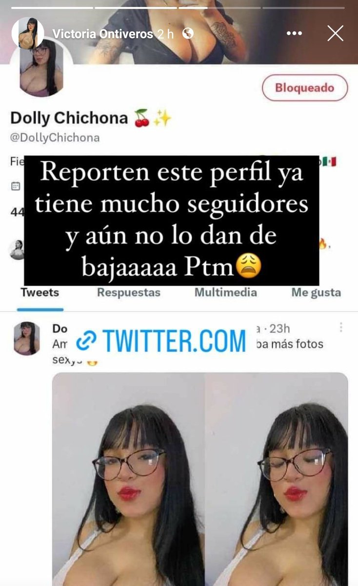 VickyOnt7's tweet photo. Buenas noches chicos, ayúdenme a reportar esa cuenta plisss!! Esta suplantando mi identidad, aqui les comparto mi Facebook para que vayan y me sigan! 

@DollyChichona

https://t.co/CUQssBToF3 https://t.co/xkZuY7B4D8
