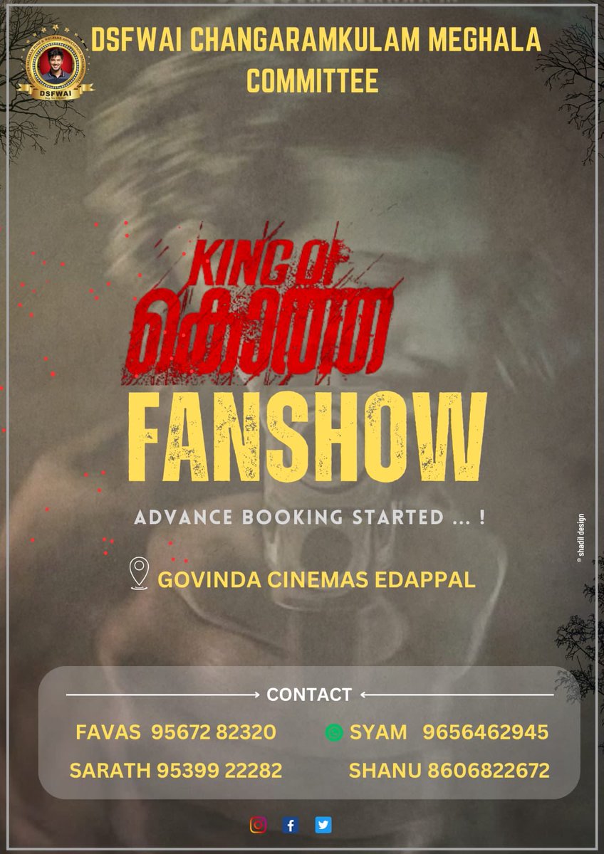 DulQuerFansPage's tweet photo. #KingOfKotha fans show booking started at Edappal Govinda cinemas. 

Teaser :  https://t.co/YO5zeWxh5a

@dulQuer | #dulQuerSalmaan ❤️ https://t.co/cBaalu0rBx