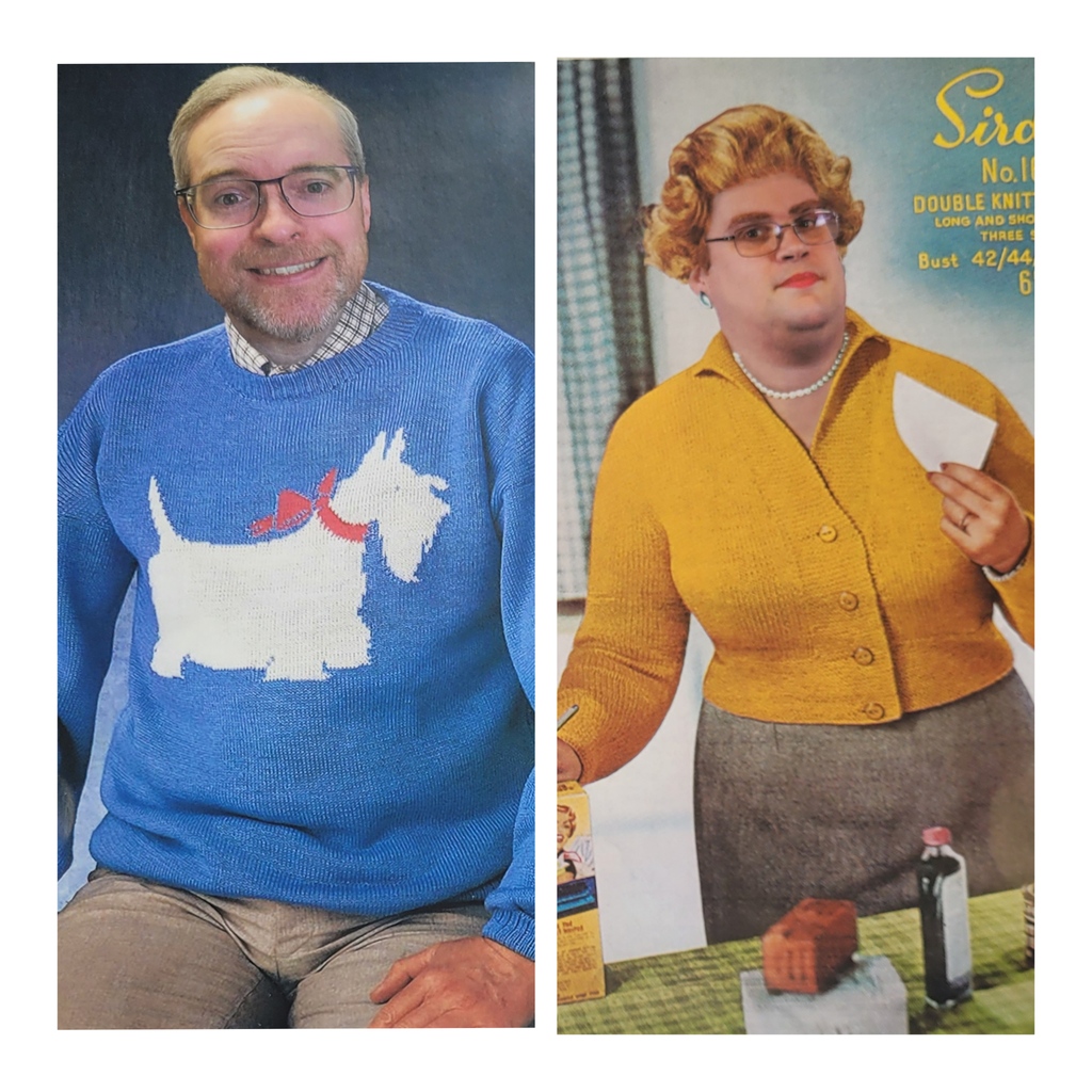 Here we have Chris the numismatics expert and Scott from accounts donning some rather fetching knits! 
#auctionhouse #auction #meettheteam #calenderboys #vintageknits #vintage #sewingpattern #vintagesewingpattern #funny #scottiedog #numisatics #july