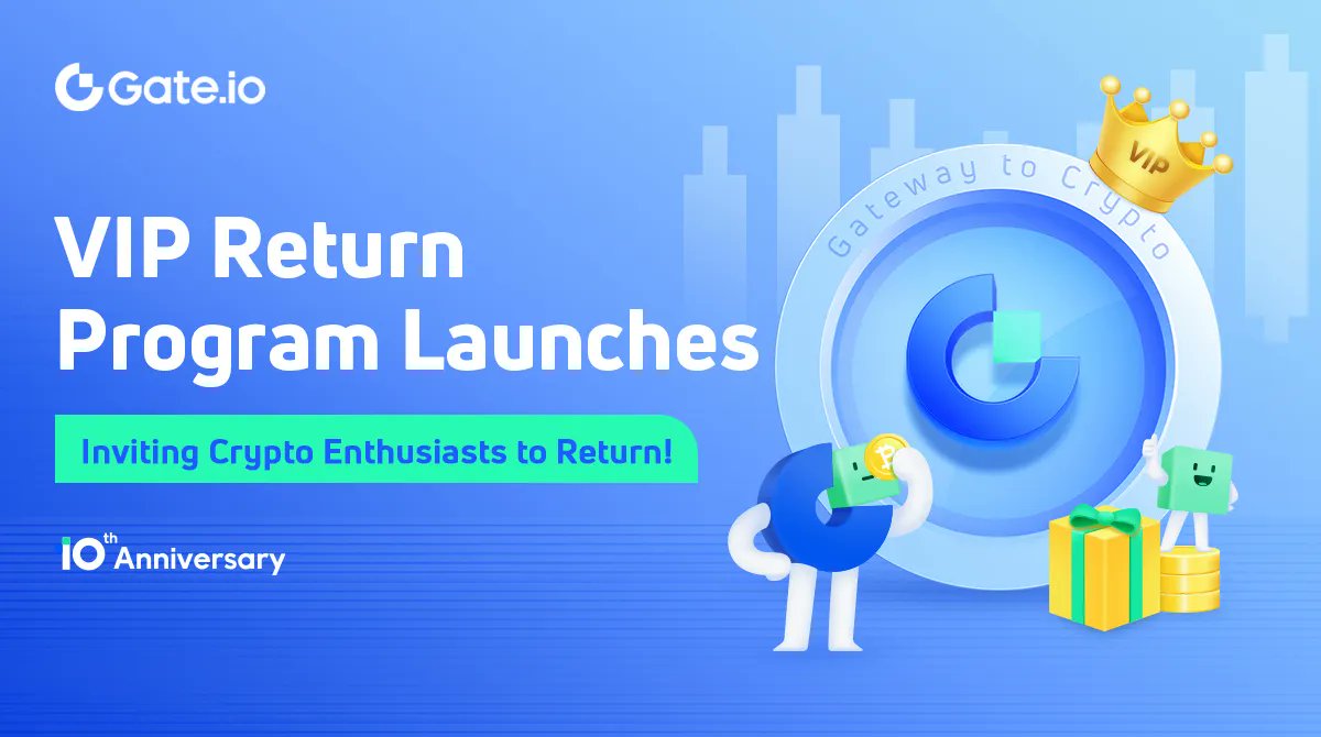 Gate's tweet image. Get ready to celebrate a decade of excellence with #Gateio10thAnniversary 🌟 

Join our VIP Return Program and embark on a rewarding journey in the world of crypto trading! 🚀  

Don't miss out on this extraordinary opportunity! 
👉 gate.io/questionnaire/… 

#10YearsofGateio