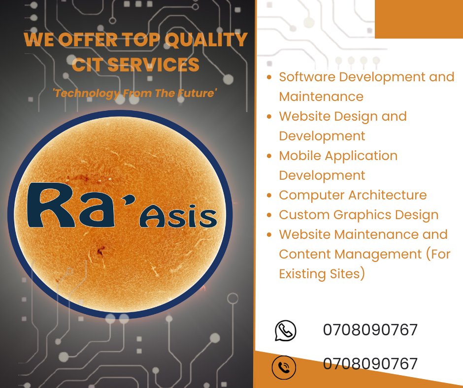 ra_asis_SW's tweet photo. 🌐🖥️ Unlock the Power of ICT with Ra'Asis Software! 🚀
Looking for cutting-edge ICT solutions? Look no further! Ra'Asis Software offers a wide range of innovative services to transform your business digitally.
#ICTServices #DigitalTransformation #RaAsisSoftware https://t.co/RW8FtdPQ4y