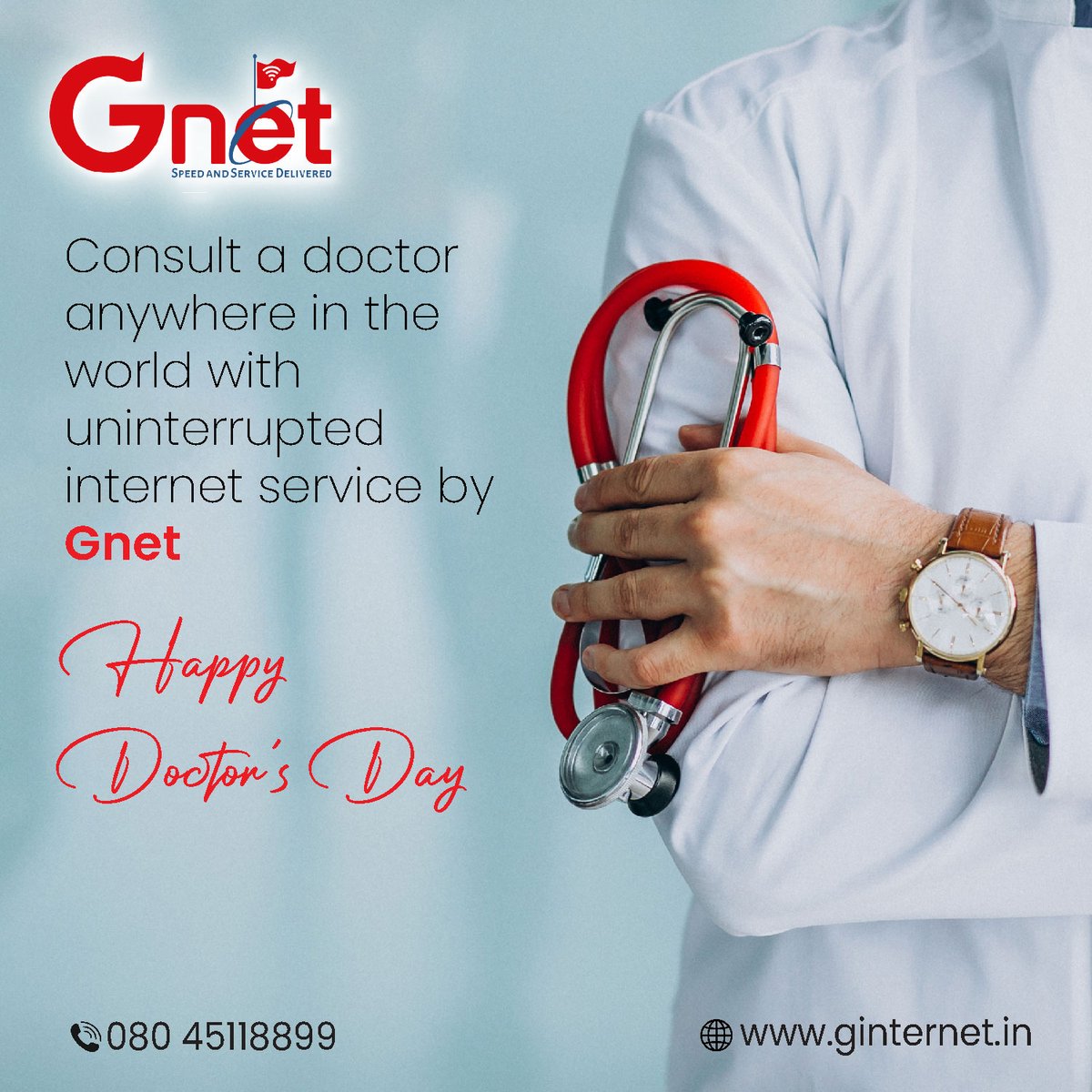 Access medical consultation from doctors worldwide with uninterrupted internet service by gnet

#fastestbroadband #fastestinternet #fastconnection #fastwificonnection
#bestbroadband #Bestinbangalore #Broadband #wifi #internet #NationalDoctorsday #internetservice
