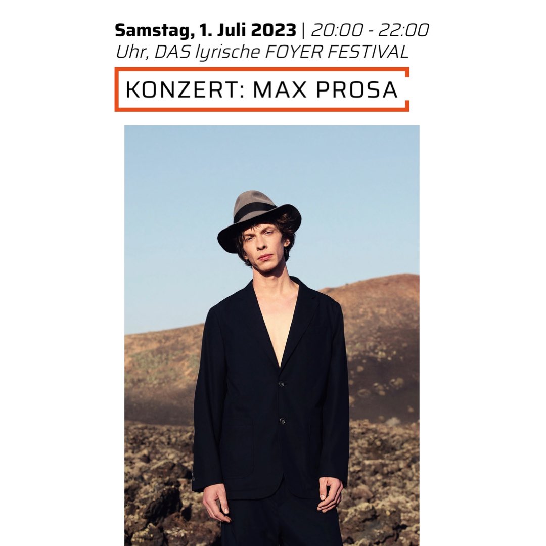 Heute Abend beim <a href="/lyrisches_foyer/">Das lyrische Foyer</a>-Festival in der Kunstklinik Hamburg zu Gast <a href="/maxprosa/">Max Prosa</a> - Tickets über Link in Bio