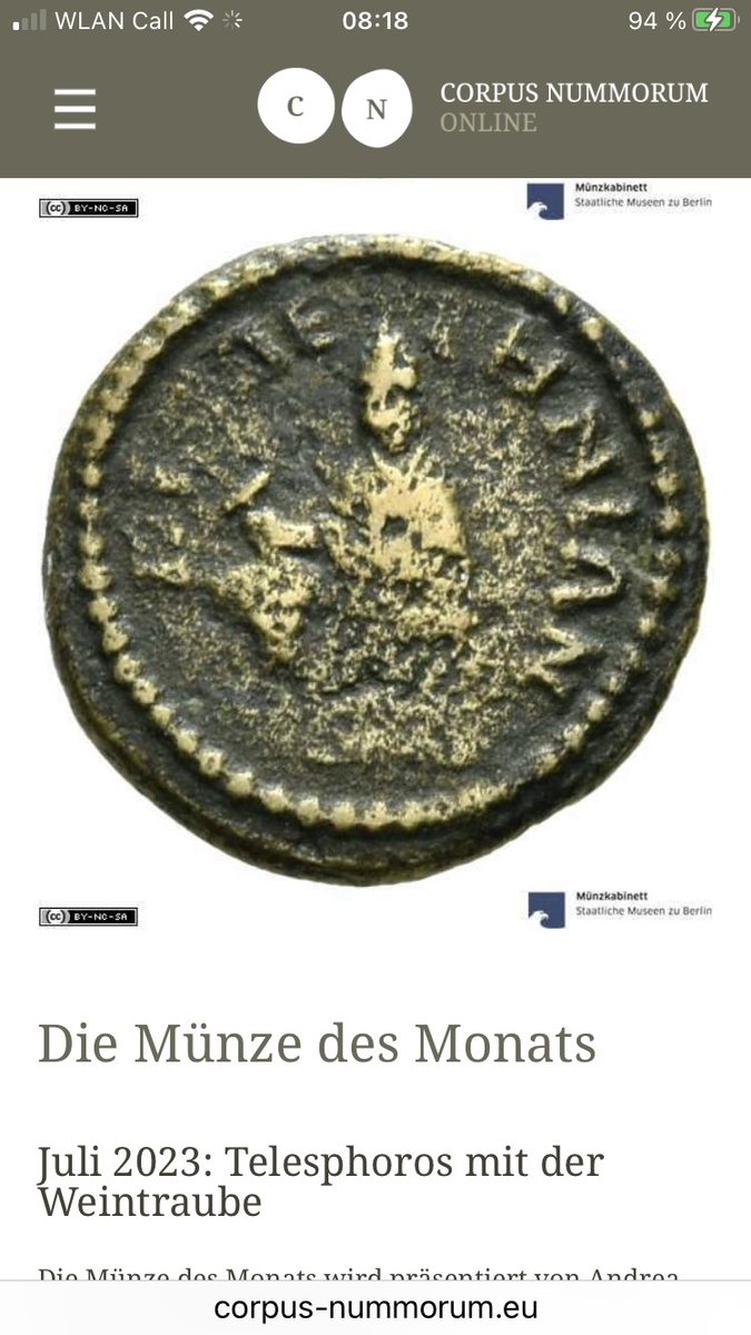 Bernhard Weisser (@weisserbernhard) on Twitter photo Warum hält der Heilgott #Telesphoros eine Weintraube auf einer Münze von #Perperene in #Mysien. corpus-nummorum.eu/coin-of-the-mo… <a href="/Corpus_Nummorum/">Corpus Nummorum</a> <a href="/bbaw_de/">BBAW</a> #Münzkabinett_Berlin <a href="/kulturSPK/">Stiftung Preußischer Kulturbesitz</a> #Numismatik Warum hält der Heilgott #Telesphoros eine Weintraube auf einer Münze von #Perperene in #Mysien. corpus-nummorum.eu/coin-of-the-mo… <a href="/Corpus_Nummorum/">Corpus Nummorum</a> <a href="/bbaw_de/">BBAW</a> #Münzkabinett_Berlin <a href="/kulturSPK/">Stiftung Preußischer Kulturbesitz</a> #Numismatik