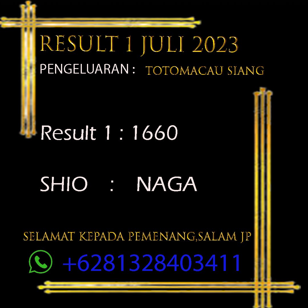 RIZKI_HOKI_'s tweet photo. π₯π―RESULT 1 JULI 2023π―π₯
Selamat untuk para pemenang yang sudah prediksi angka result TOTOMACAU SIANGπ.
Untuk Info Result dan prediksi angka lainnya,Silahkan langsung chat/japri RIZKI HOKI DI https://t.co/TctGxz3CEC
#sydney #sgphariini #hongkong #sgppools #sydneyjitu https://t.co/BOtqqxBP1p