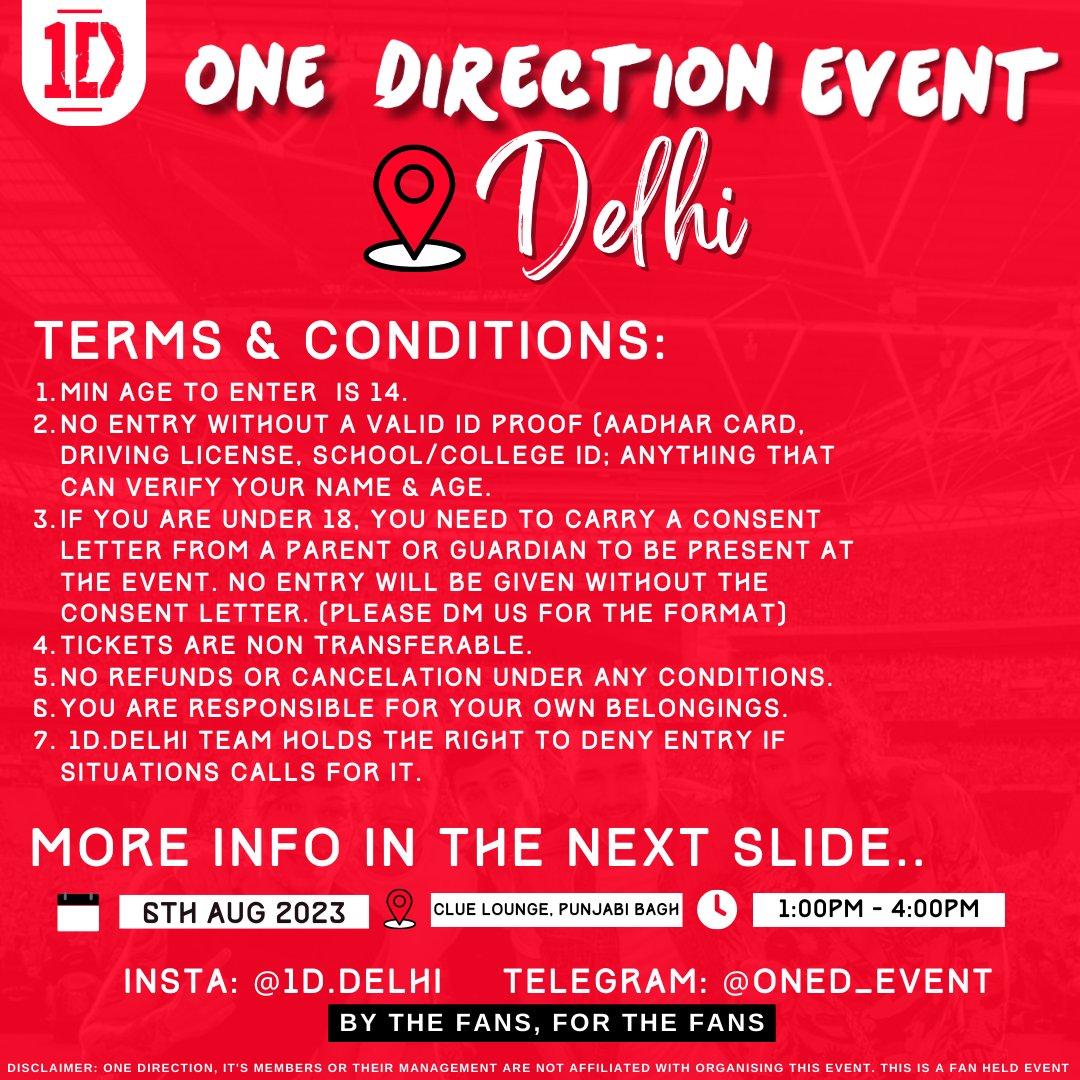 1d_Delhi's tweet photo. DIRECTONERS THE WAIT IS OVER🪩🪩🎸🎸
TICKETS OUT NOW!!!

click on below link to book tickets❤️

See you at the event my loves💖🥳
https://t.co/3lBy9W0zEQ https://t.co/N3X2ZumESz