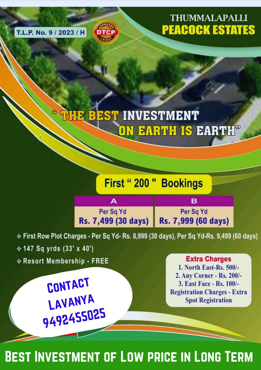 luckyrealties58's tweet image. DTCP&amp;amp; RERA Approved Investment Plots for sale in Budera, near sadahsivepet, Mumbai Highway.

#bestinvestment
#dtcpplots
#propertyinvestment
#investmentproperty 
#investments 
#plots