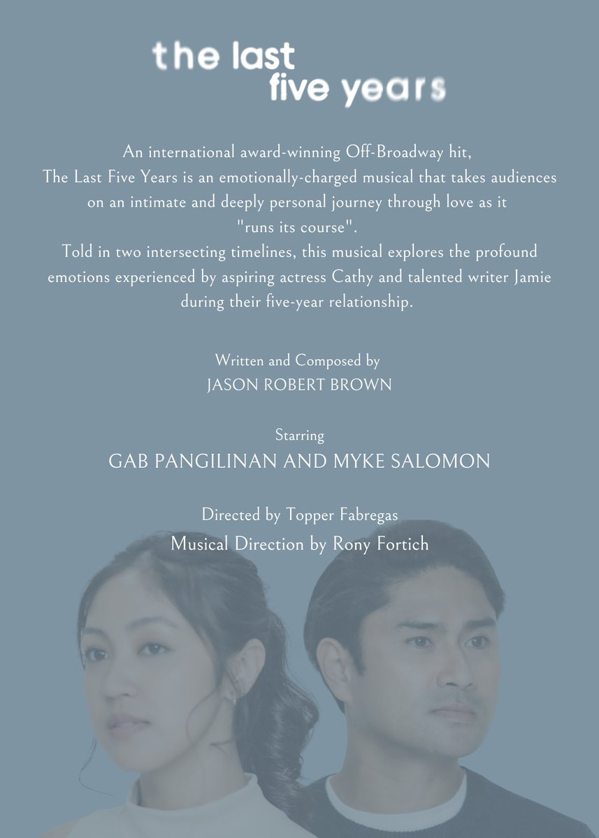 pauloMDtweets's tweet photo. Excited to be part of Jamie and Cathy's Story. This will bring back that emotion when @gabpangilinan sang "Ang Sabi Nila" in pitch black. #L5Y #Last5Years #LastFiveYears
@barefootcollab @johninamillion @patxvalera @gabpangilinan @DJMYKEsalomon @topperwhere https://t.co/hnCgID4EfJ