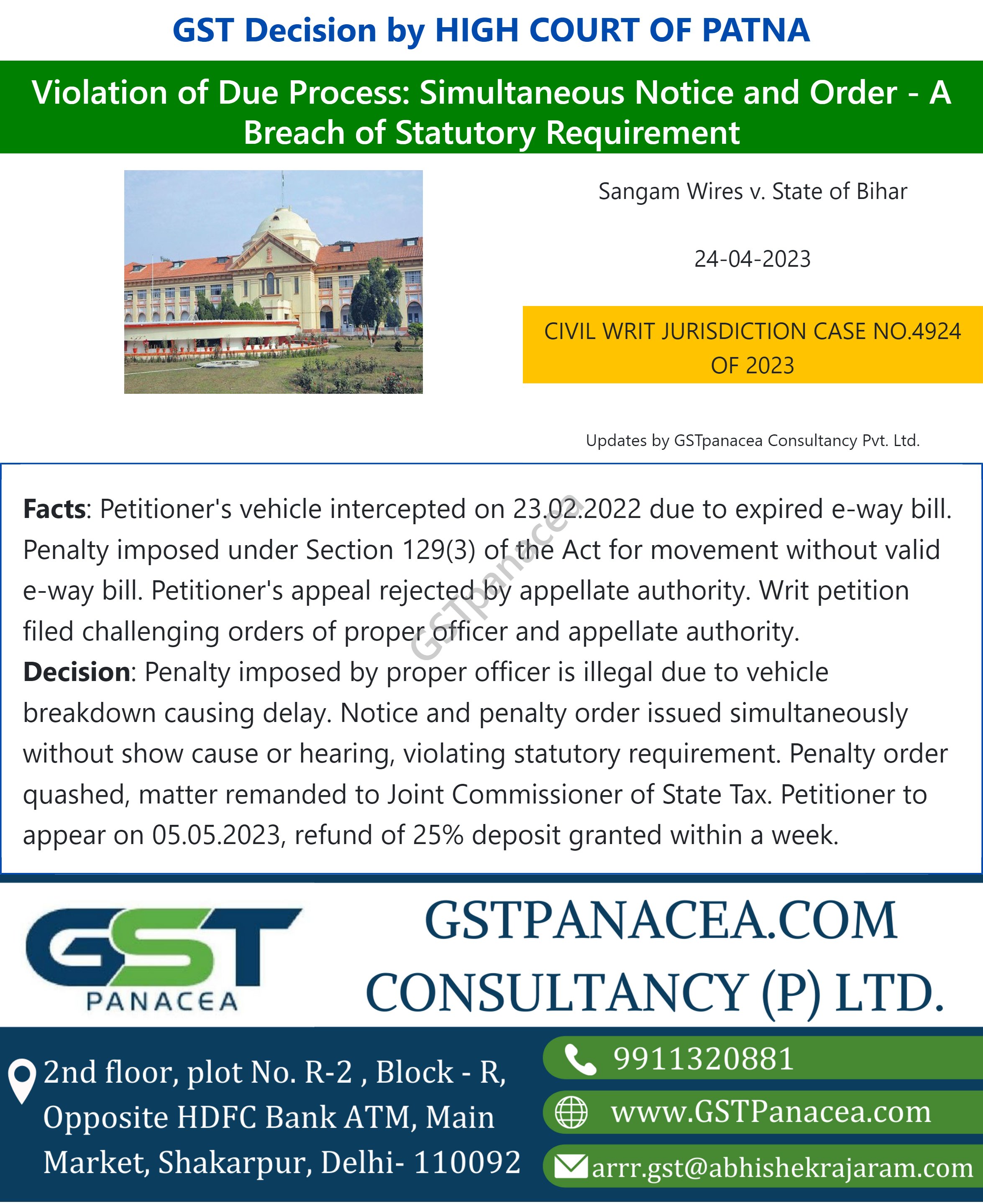 GSTPANACEA #gstupdates on X: &ldquo;Violation of Due Process 
