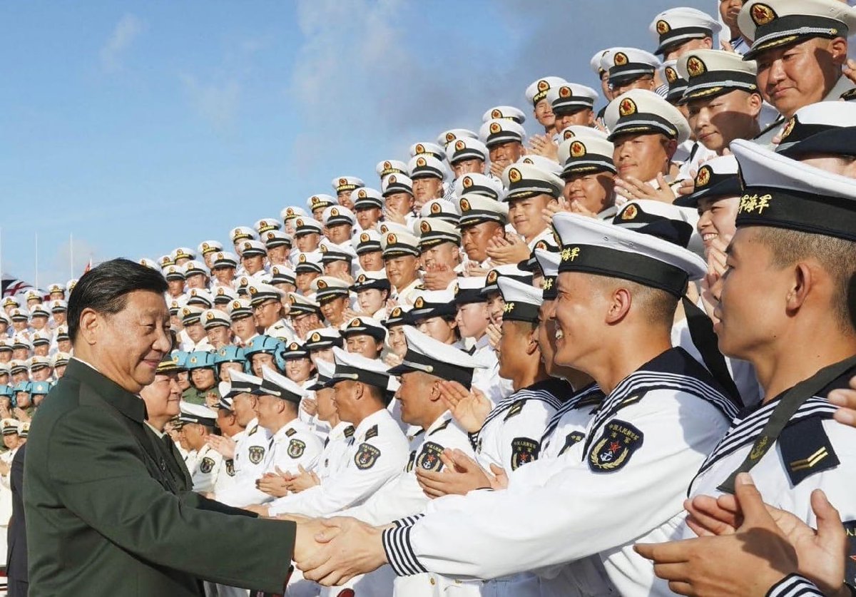 ScarySimmy37929's tweet photo. The Chinese Navy is facilitating the operation of Chinese fishing vessels in distant areas, leading to chaos and disruption within local communities. This has resulted in significant economic and occupational setbacks for the affected nations. #CCPHegemony. https://t.co/Y4ylj659y8
