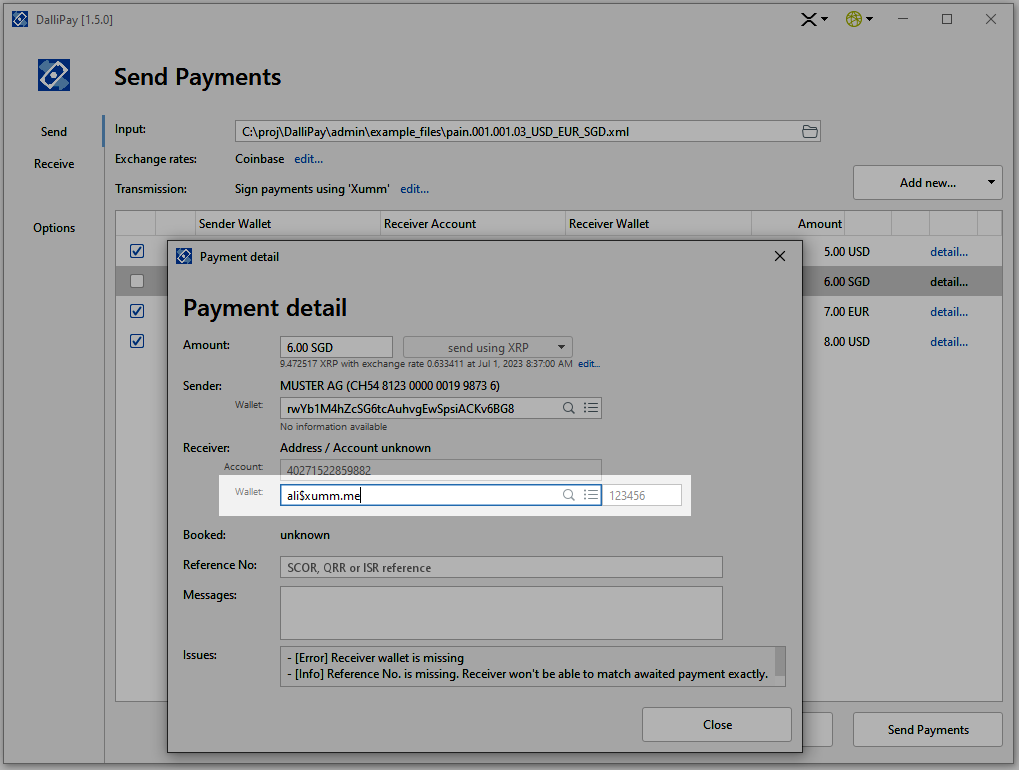 SchlaubiD's tweet photo. Currently implementing @pay_string and #XRPL X-Address format. Makes it way more convenient &amp; secure to enter correct payment receivers in #DalliPay. https://t.co/eYnywnHbX7