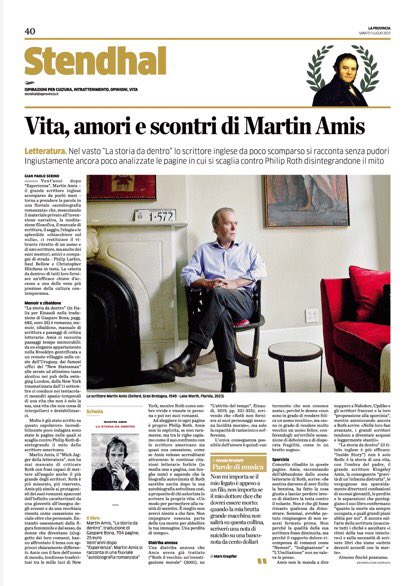 Con Gian Paolo Serino #Stendhal si inoltra nella vasta “autobiografia romanzata” di #MartinAmis “La storia da dentro” - #letteratura - #IoLeggoStendhal con La Provincia - Edicola digitale: rb.gy/cokd4