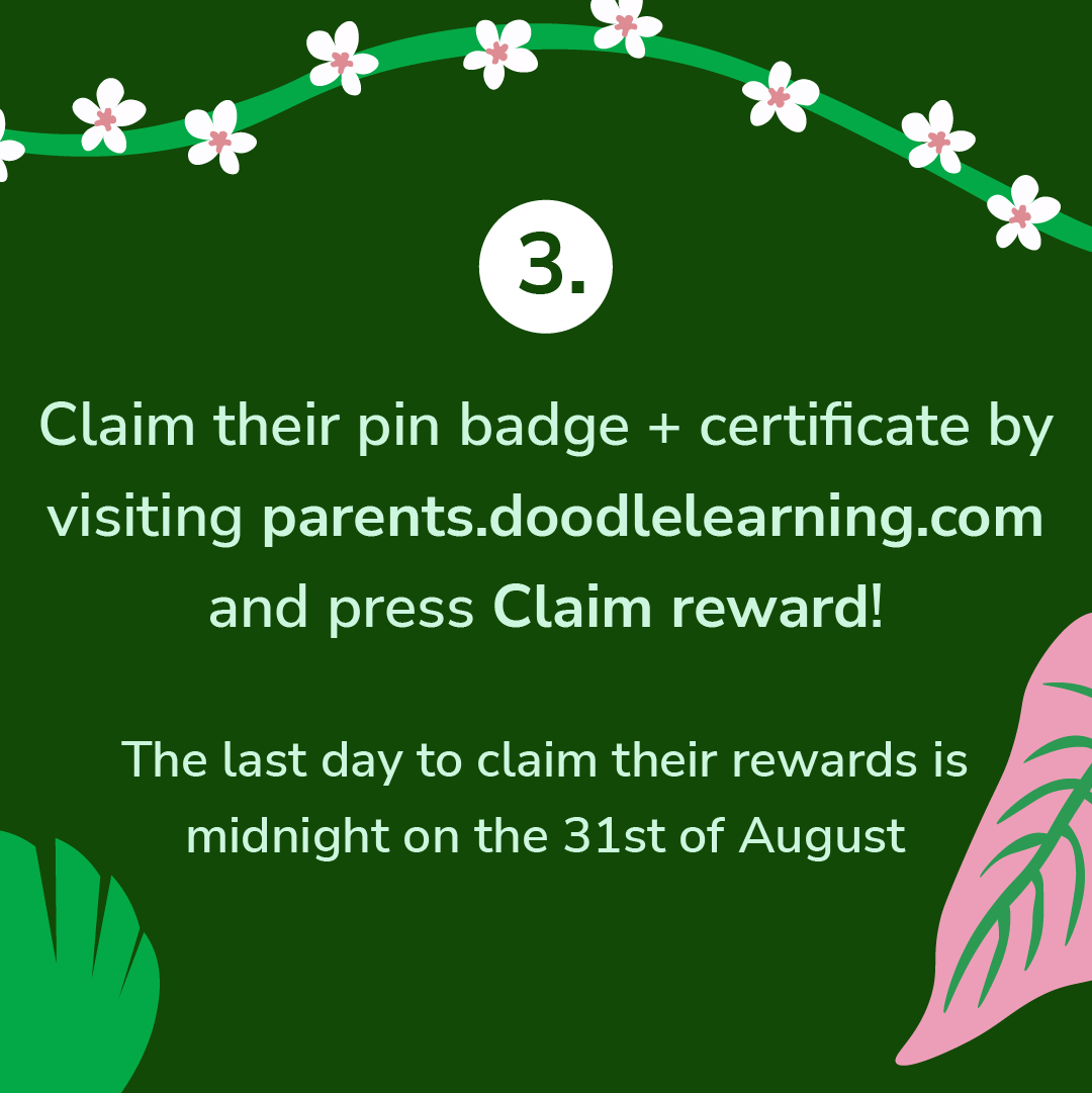 DoodleLearning_'s tweet photo. It's official: the #DoodleSummerChallenge kicks off today! 🐅  

Encourage your child or pupils to achieve a 14-day streak + earn 750 stars to receive a FREE jungle-themed pin badge and certificate 🦜  

Find out more: https://t.co/J0hlFUHBhr  

Good luck, and happy Doodling! 🦁 https://t.co/SM32nmxY9u
