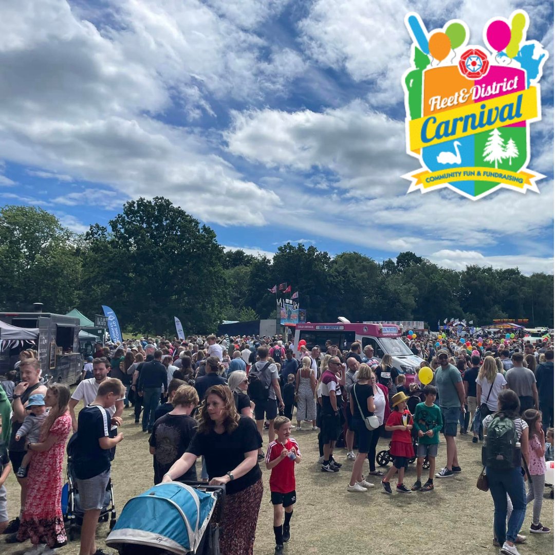 Hip Hip Hooray, it's #FleetCarnival day!

Kick off is at 10am on Calthorpe Park with food &amp; drink, things to buy &amp; fun to be had with Traditional Fete Games.

Then it's the procession, live music, funfair &amp; Dog Show.

Whenever you join us, you're sure of a good time!

#Community