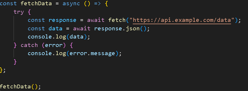 naveen_metta_23's tweet image. JavaScript's 'fetch' API with async/await allows you to make HTTP requests and handle the response in a more readable and concise manner. #JavaScript #FetchAPI #AsyncAwait