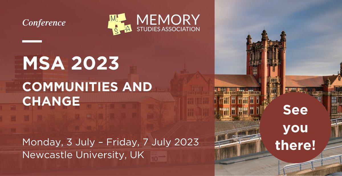 Only a few days to go until #MSANewcastle2023, the 7th Annual Conference of @MemStudiesAssoc and the first in-person meeting since 2019 – so there’s plenty to be excited about!
We hope to see many familiar and new faces there!
#MSA #MemoryStudies