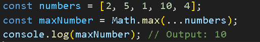 naveen_metta_23's tweet image. JavaScript&apos;s &apos;Math.max&apos; function returns the maximum value from a list of numbers. It&apos;s useful for finding the largest number in an array. #JavaScript #MathMax