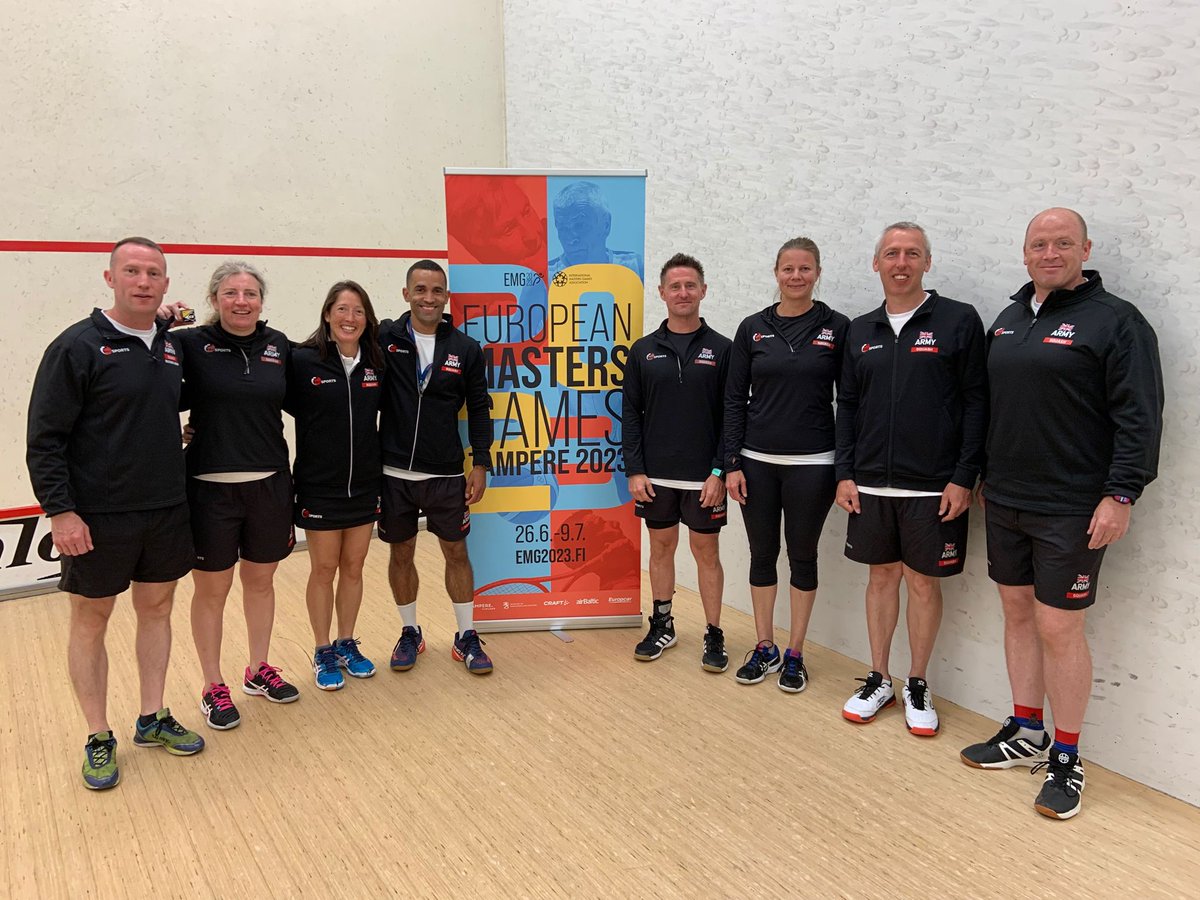 ArmySportASCB's tweet image. Army Squash in action today in Tampere at the European Masters Games.

Very best of luck all 

#ArmySquash #Britisharmysport 
#emgtampere2023 #emg23 #ArmySportEMG23 #Sportforlife 

@emg2023tampere @imgamastersgames @ArmySquash 
@cosascb @ArmySportsLTRY
